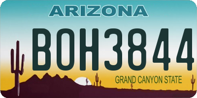AZ license plate BOH3844