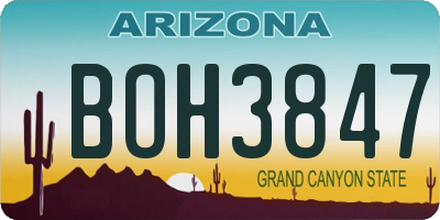 AZ license plate BOH3847