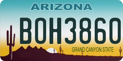 AZ license plate BOH3860
