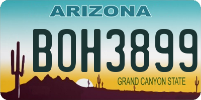 AZ license plate BOH3899