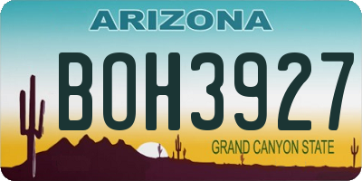 AZ license plate BOH3927