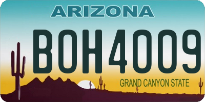 AZ license plate BOH4009