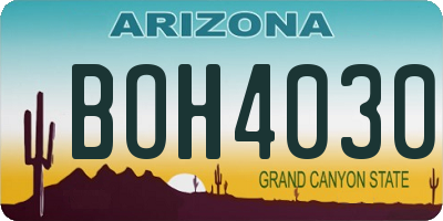 AZ license plate BOH4030