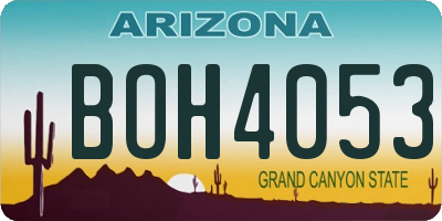 AZ license plate BOH4053