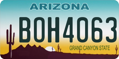 AZ license plate BOH4063