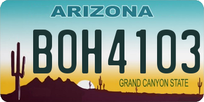 AZ license plate BOH4103