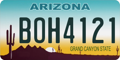 AZ license plate BOH4121