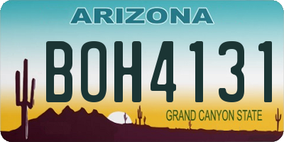 AZ license plate BOH4131