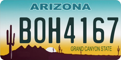 AZ license plate BOH4167