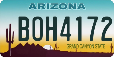 AZ license plate BOH4172