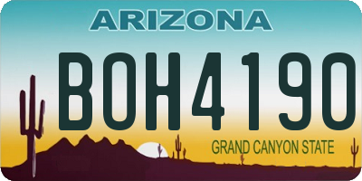 AZ license plate BOH4190
