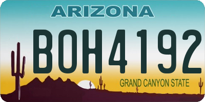 AZ license plate BOH4192
