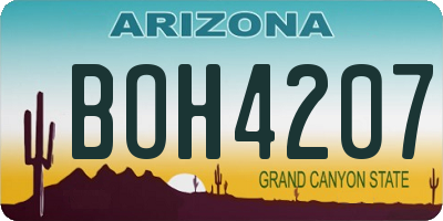 AZ license plate BOH4207