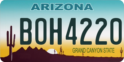 AZ license plate BOH4220