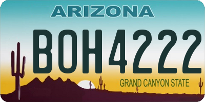 AZ license plate BOH4222