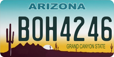 AZ license plate BOH4246