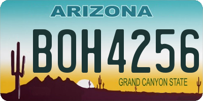 AZ license plate BOH4256