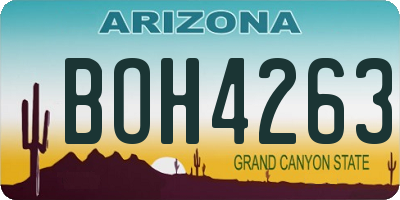 AZ license plate BOH4263