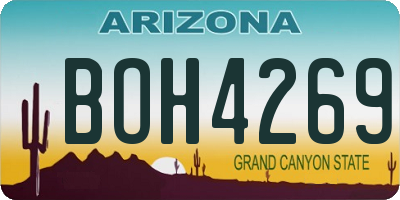 AZ license plate BOH4269