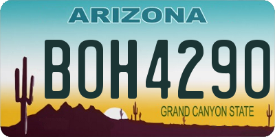 AZ license plate BOH4290