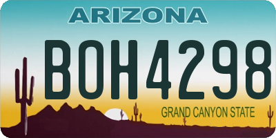 AZ license plate BOH4298