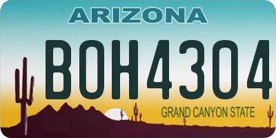 AZ license plate BOH4304