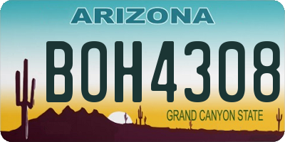 AZ license plate BOH4308