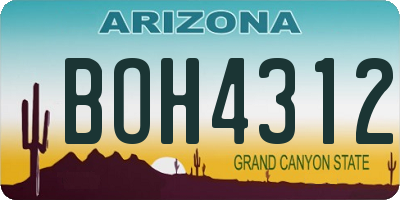 AZ license plate BOH4312