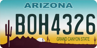 AZ license plate BOH4326