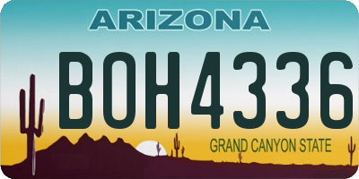 AZ license plate BOH4336