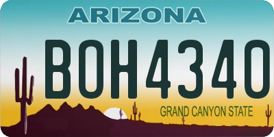 AZ license plate BOH4340