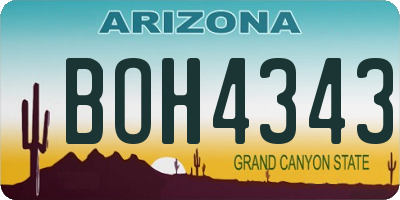 AZ license plate BOH4343