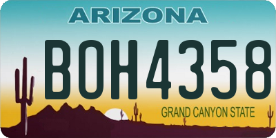 AZ license plate BOH4358