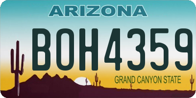 AZ license plate BOH4359