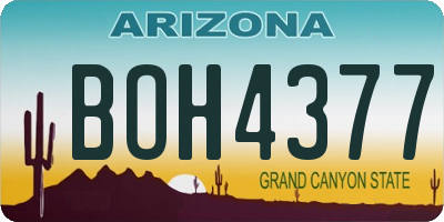 AZ license plate BOH4377