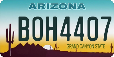 AZ license plate BOH4407