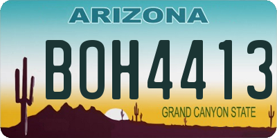AZ license plate BOH4413