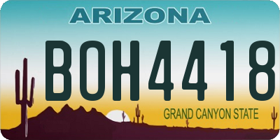 AZ license plate BOH4418