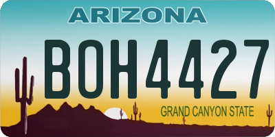 AZ license plate BOH4427