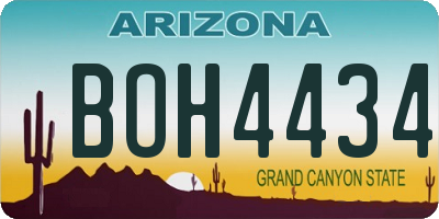 AZ license plate BOH4434