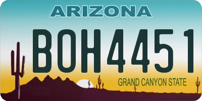 AZ license plate BOH4451