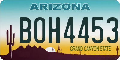 AZ license plate BOH4453