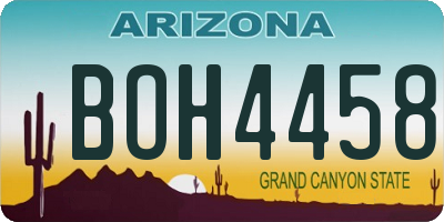 AZ license plate BOH4458