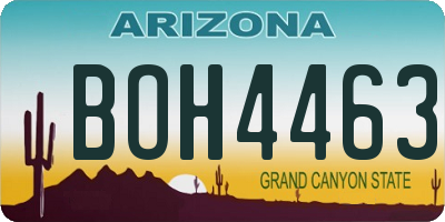 AZ license plate BOH4463
