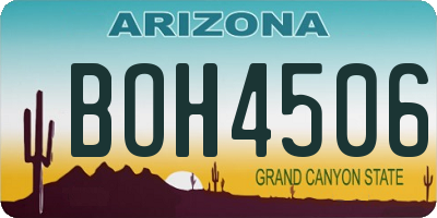 AZ license plate BOH4506