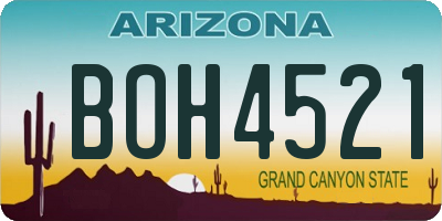 AZ license plate BOH4521