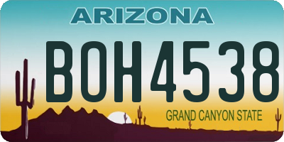 AZ license plate BOH4538