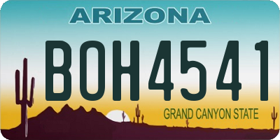 AZ license plate BOH4541