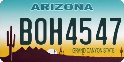 AZ license plate BOH4547