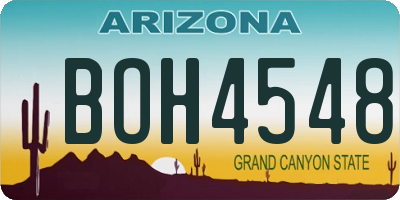 AZ license plate BOH4548